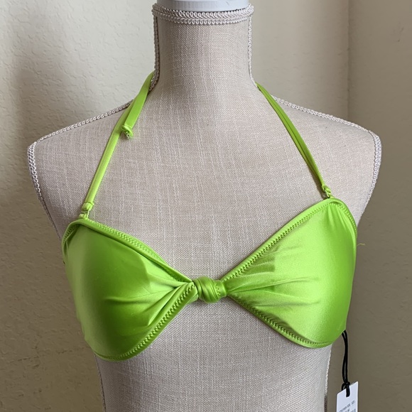 NWT KENDALL + KYLIE Neon Acid Lime 2 piece Bikini Size Large - Picture 5 of 16